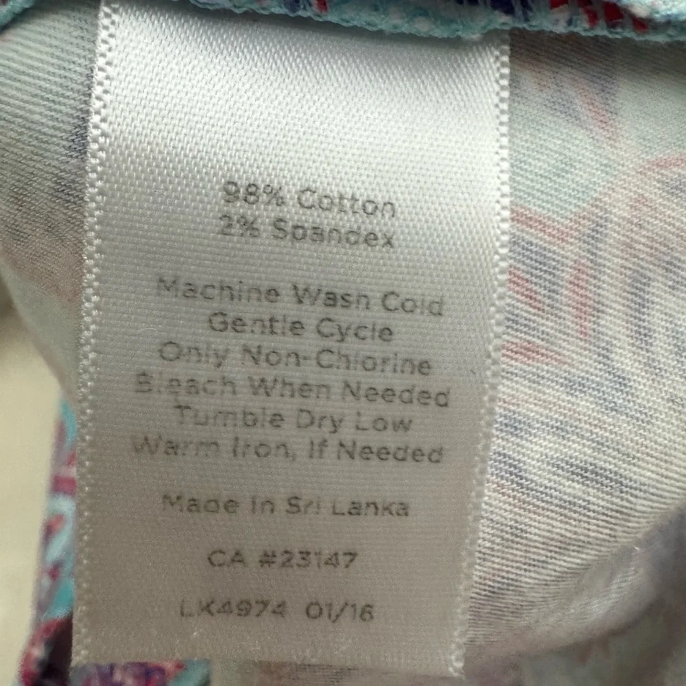 Talbots Women’s golf 14 turquoise/Red Floral Geometric athleisure Mini Skirt
